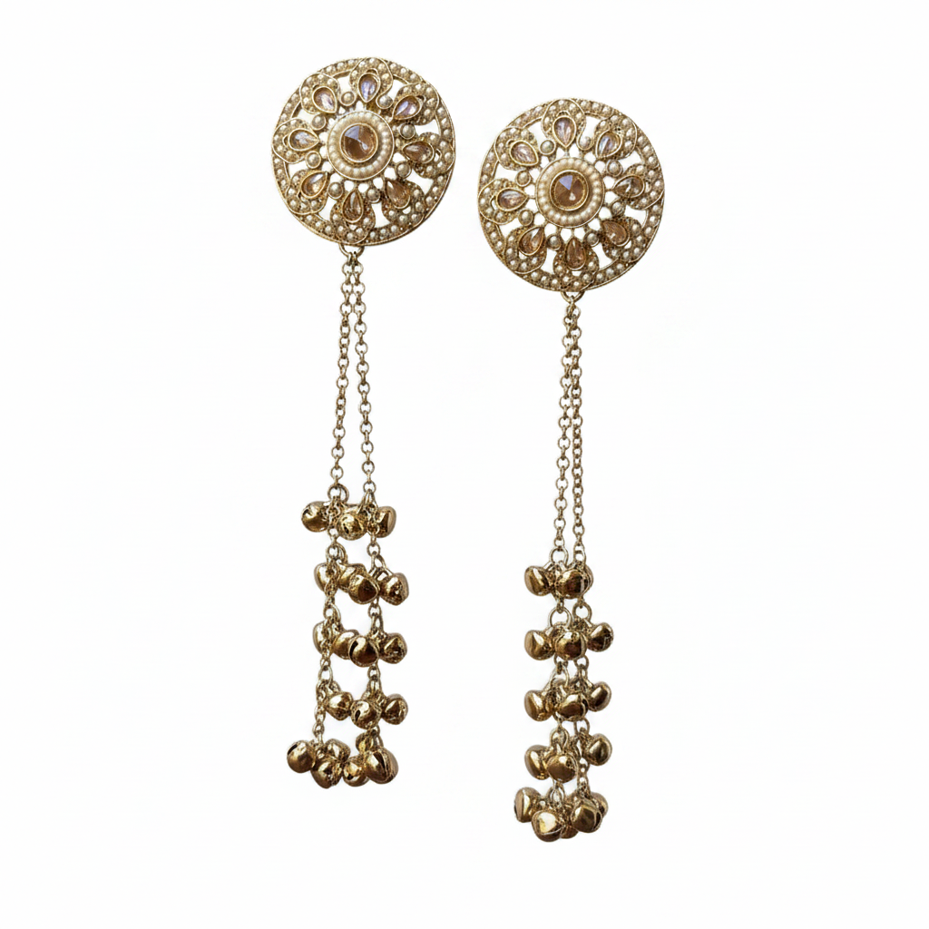 Kashmiri Earrings - White Background